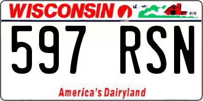WI license plate 597RSN