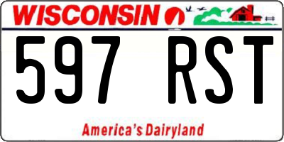 WI license plate 597RST