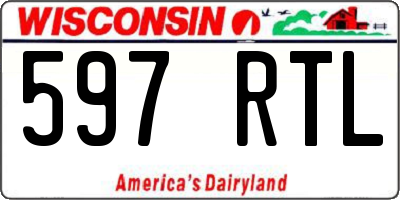 WI license plate 597RTL