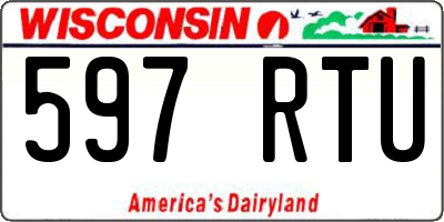 WI license plate 597RTU