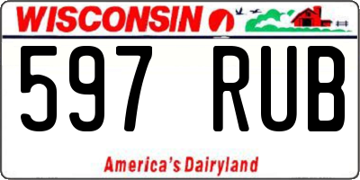 WI license plate 597RUB