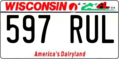 WI license plate 597RUL