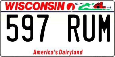 WI license plate 597RUM