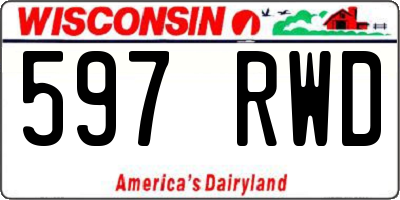 WI license plate 597RWD