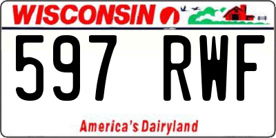 WI license plate 597RWF