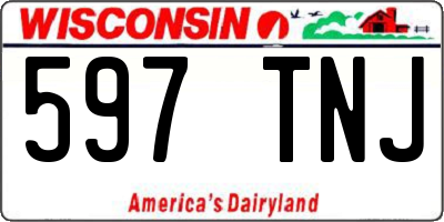 WI license plate 597TNJ
