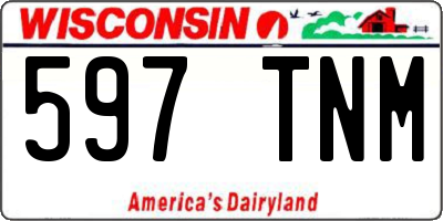 WI license plate 597TNM