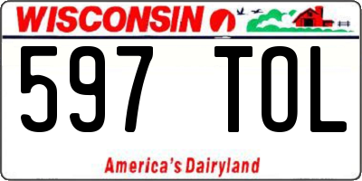 WI license plate 597TOL
