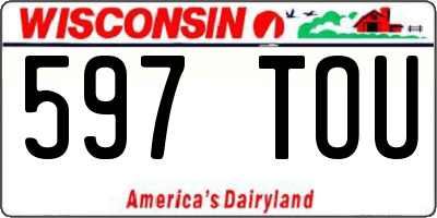 WI license plate 597TOU