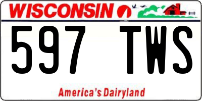 WI license plate 597TWS