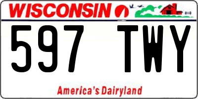 WI license plate 597TWY