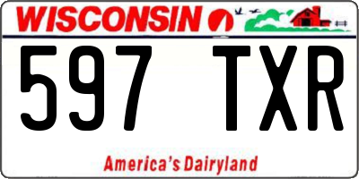 WI license plate 597TXR