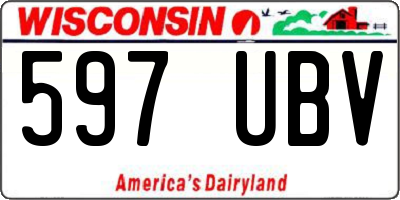 WI license plate 597UBV