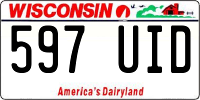 WI license plate 597UID