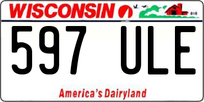 WI license plate 597ULE