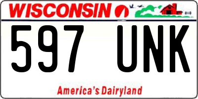 WI license plate 597UNK