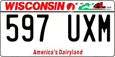 WI license plate 597UXM