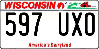 WI license plate 597UXO