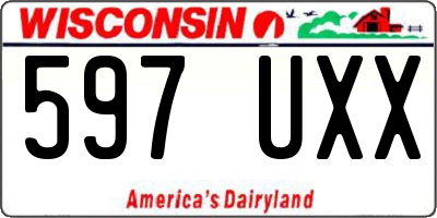 WI license plate 597UXX