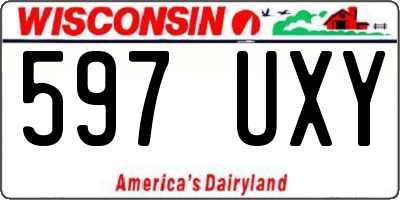 WI license plate 597UXY