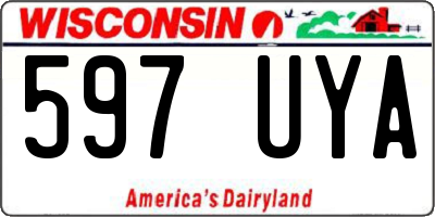 WI license plate 597UYA