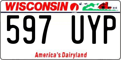 WI license plate 597UYP