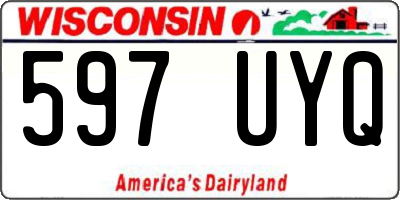 WI license plate 597UYQ