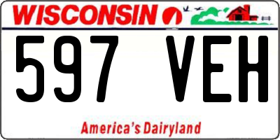 WI license plate 597VEH