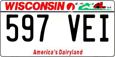 WI license plate 597VEI