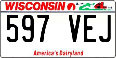 WI license plate 597VEJ