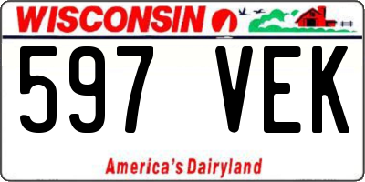 WI license plate 597VEK