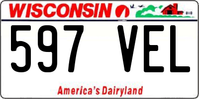 WI license plate 597VEL