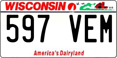 WI license plate 597VEM