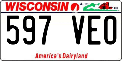 WI license plate 597VEO