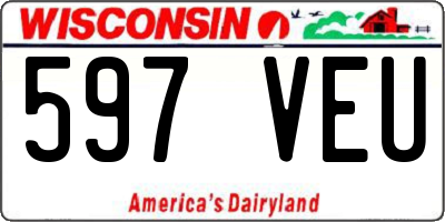 WI license plate 597VEU
