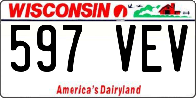 WI license plate 597VEV