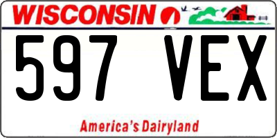 WI license plate 597VEX