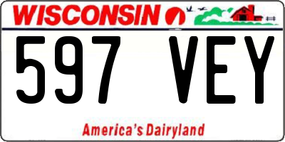 WI license plate 597VEY