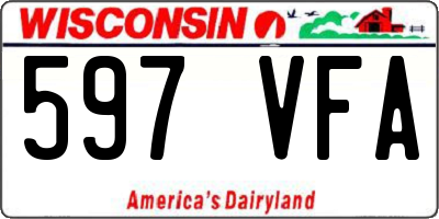 WI license plate 597VFA