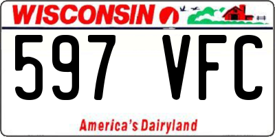 WI license plate 597VFC