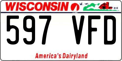 WI license plate 597VFD