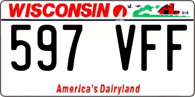 WI license plate 597VFF