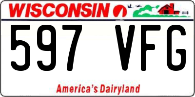 WI license plate 597VFG
