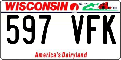 WI license plate 597VFK