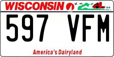 WI license plate 597VFM