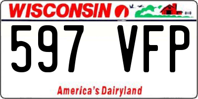 WI license plate 597VFP