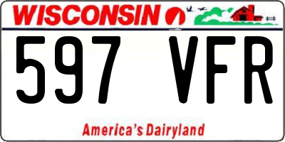 WI license plate 597VFR