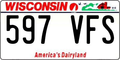 WI license plate 597VFS