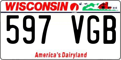 WI license plate 597VGB