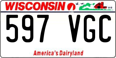 WI license plate 597VGC